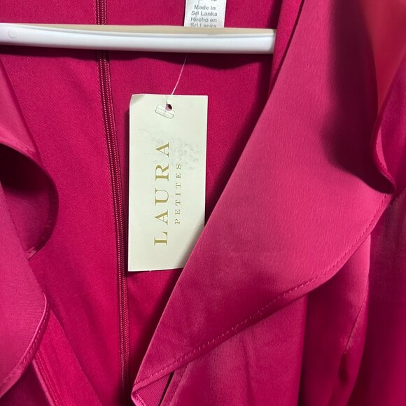 Ruffle Detail Wrap Dress - Cherry - Picture 2 of 8